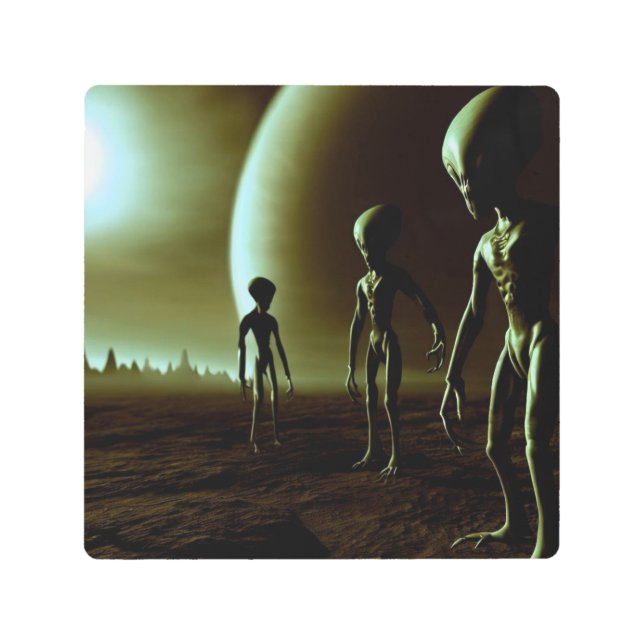SF Gray Aliens 1 Metal Print (Front)