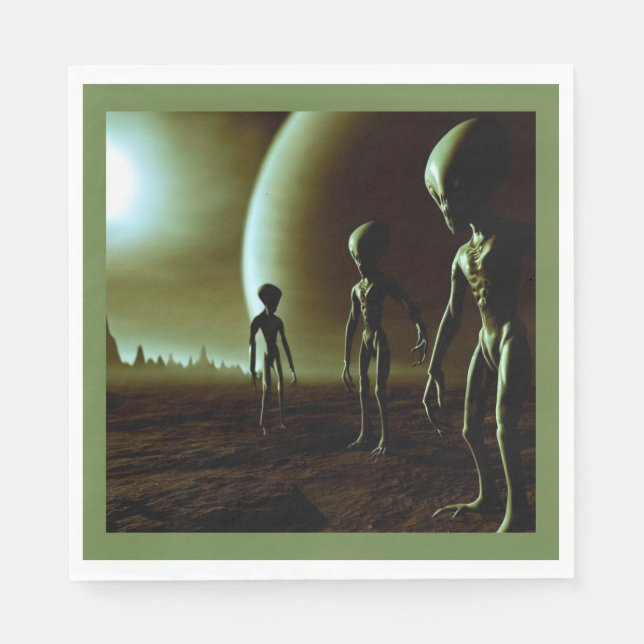 SF Gray Aliens 1 Napkins (Front)