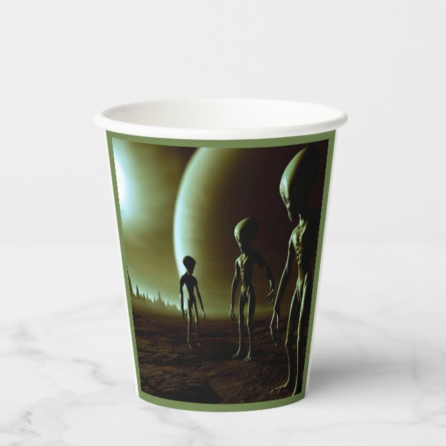 SF Gray Aliens 1 Paper Cups (Front)