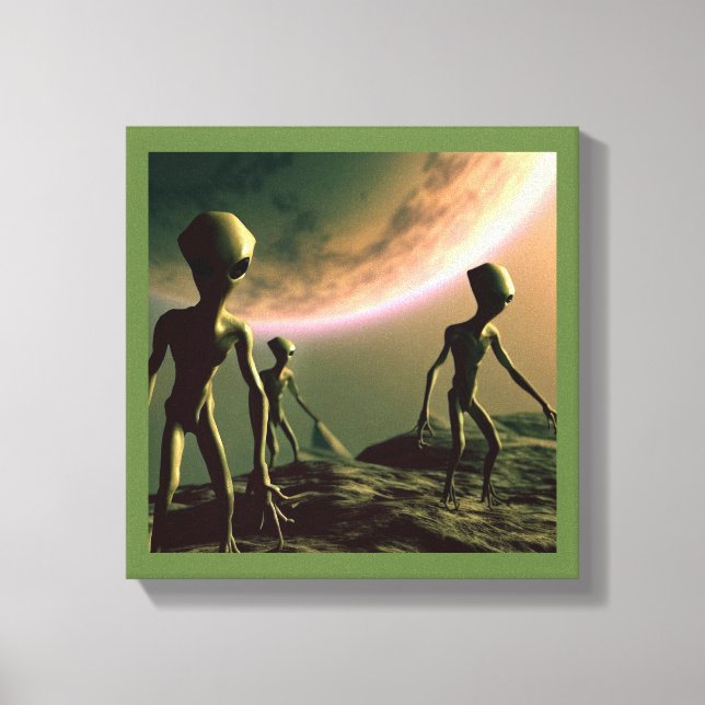 SF Gray Aliens 2 Canvas Print (Front)
