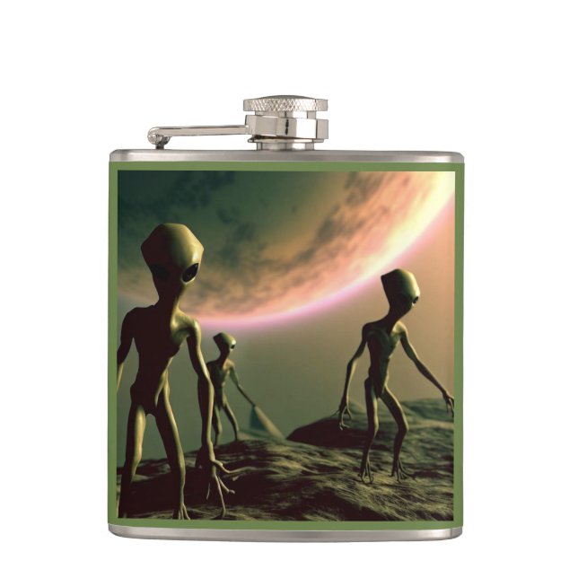 SF Gray Aliens 2 Flask (Front)