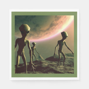 SF Gray Aliens 2 Napkins