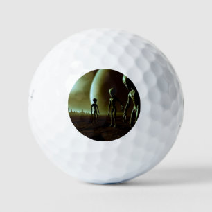 SF Gray Aliens on Alien Planet (1) Golf Balls