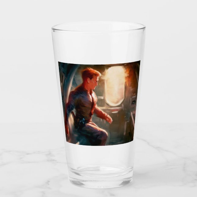 SF Hero Aboard Spaceship 1 Glass (Front)