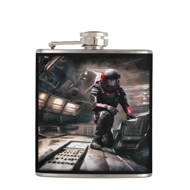 SF Hero Aboard Spaceship 3 Flask (Front)