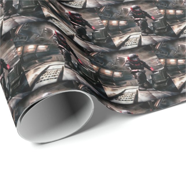 SF Hero Aboard Spaceship 3 Wrapping Paper (Roll Corner)