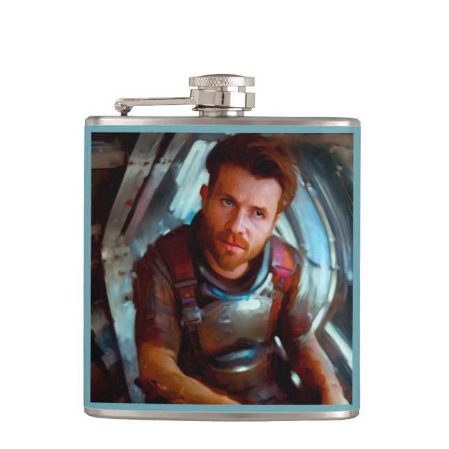 SF Hero Aboard Spaceship 4 Flask (Front)