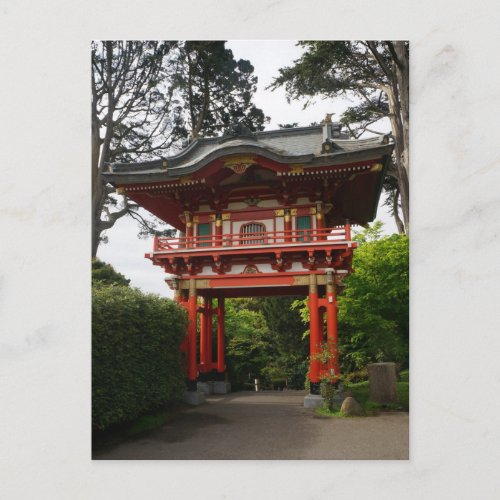 SF Japanese Tea Garden Temple Gate 2 Postcard