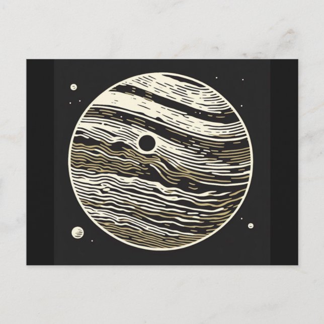 SF Jupiter Woodcut 1 Postcard (Front)