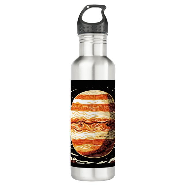SF Jupiter Woodcut 3 Stainless Steel Water Bottle (Front)
