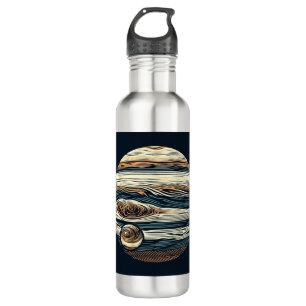 SF Jupiter Woodcut 4 Stainless Steel Water Bottle