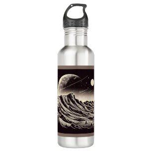 SF Mars Landscape Woodcut 3 Stainless Steel Water Bottle