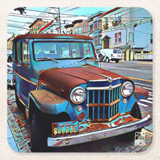 SF Mission Old Car Paper Coaster