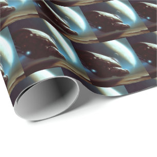 SF Orbiting Spaceship 1 Wrapping Paper