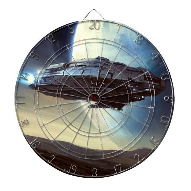 SF Orbiting Spaceship (2) Dart Board (Front)