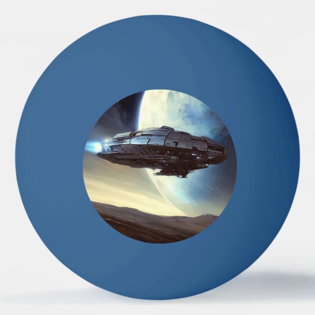 SF Orbiting Spaceship (2) Ping Pong Ball (Front)