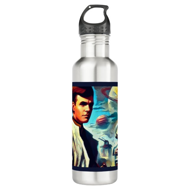SF Pulp Magazine Cover Style 2 Stainless Steel Water Bottle (Front)