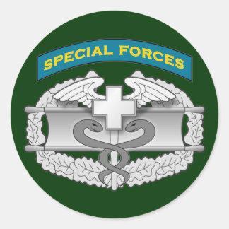 SF Q-tab and Combat Medic badge Classic Round Sticker