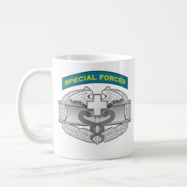 SF Q-tab and Combat Medic badge Coffee Mug (Left)