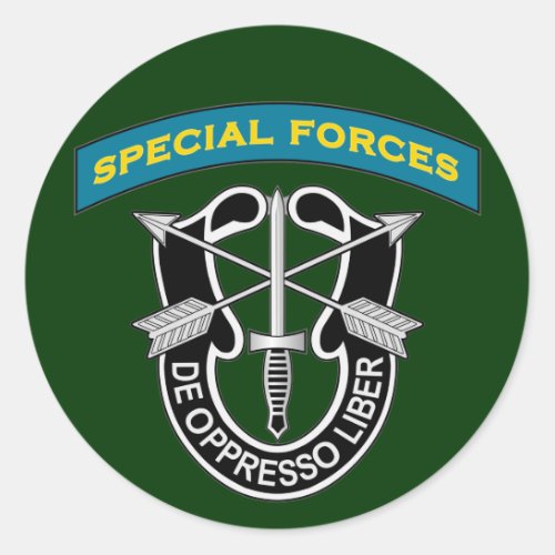 SF Q_tab and DUI _ de oppresso liber Classic Round Sticker