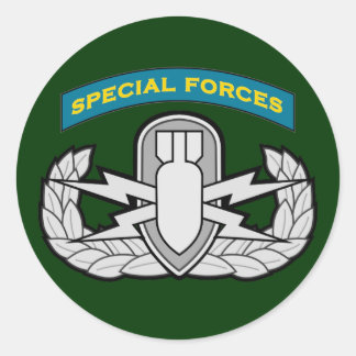 SF Q-tab and EOD badge Classic Round Sticker