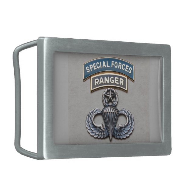 SF Ranger Master Airborne Belt Buckle (Front Left)