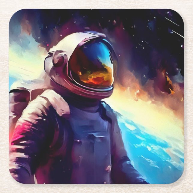 SF Space Hero 1 Square Paper Coaster (Front)