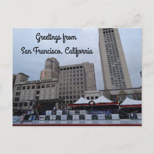 SF Union Square Ice Rink Postcard