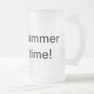 sfl hammer time! frosted glass beer mug