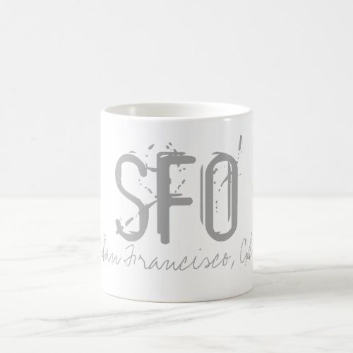SFO San Francisco Airport Typography Coffee Mug