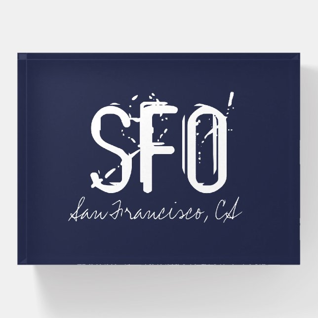 SFO San Francisco Typography Paperweight (Front)