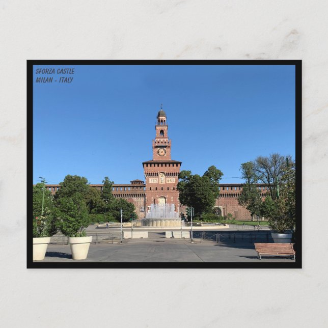 Sforza Castle - Fountain, wedding cake - Milano Postcard (Front)
