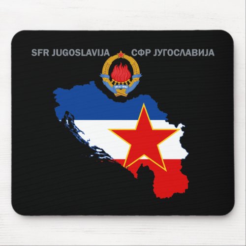 SFR Yugoslavia _ Map _ Emblem _ Flag Mousepad Mouse Pad