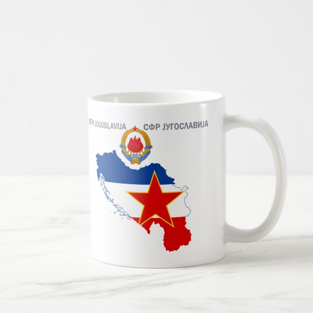 SFR Yugoslavia - Map - Emblem - Flag Mug. Coffee Mug (Right)