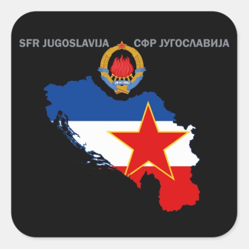 SFR Yugoslavia _ Map _ Emblem _ Flag Sticker