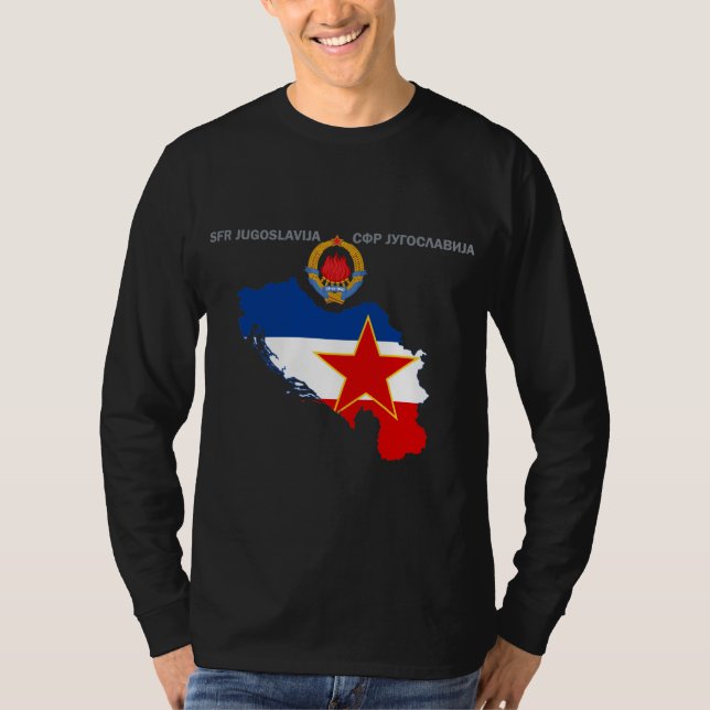 SFR Yugoslavia - Map - Emblem - Flag T-Shirt (Front)