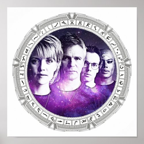 SG1 in a Stargate White Poster