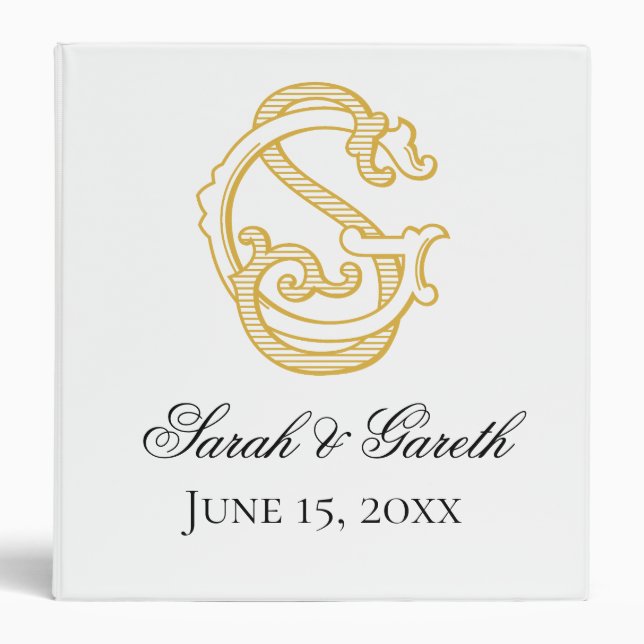 SG Monogram or GS Monogram wedding binder (Front)