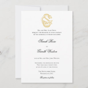 SG Monogram or GS Monogram Wedding Invitations