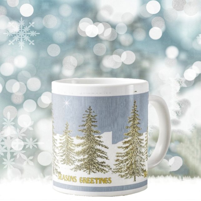 SG-Trees & Star Giant Coffee Mug (An elegant, nostalgic giant coffee mug for giving, or just enjoying!)