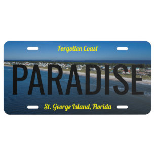 SGI Beach Aerial "Paradise" License Plate