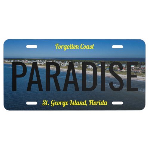SGI Beach Aerial Paradise License Plate
