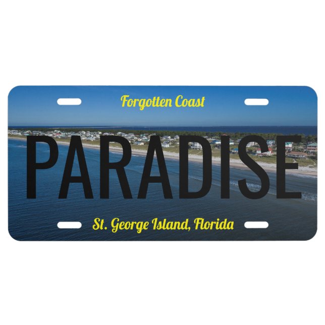 SGI Beach Aerial "Paradise" License Plate (Front)