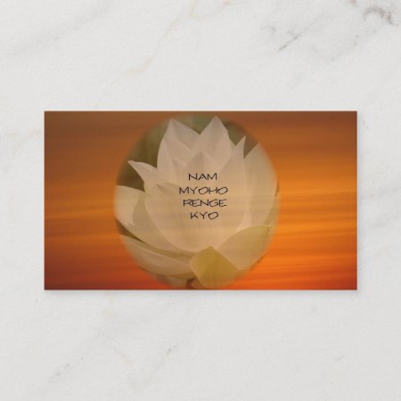 Sgi Buddhist Business Card - "nam Myoho Renge Kyo"