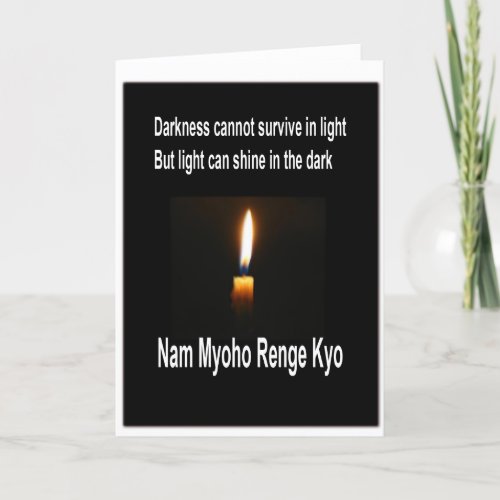 SGI Buddhist Encouraging Card _ Light in Darkness