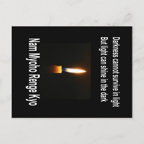 SGI Buddhist Encouraging Postcard _ Light and Dark
