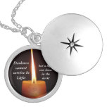 Sgi Buddhist Lotus Candle And Nmrk Silver Plated Necklace at Zazzle