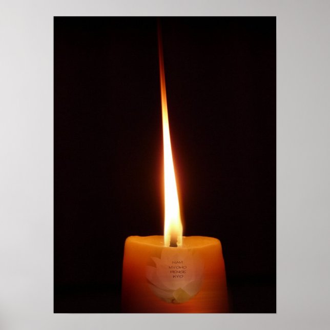 SGI Buddhist Poster with Lotus Candle and NMRK (Front)