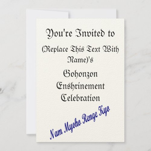 SGI Gohonzon Enshrinement Celebration Invitation