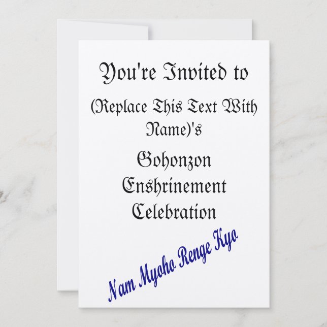SGI Gohonzon Enshrinement Invitation Template (Front)